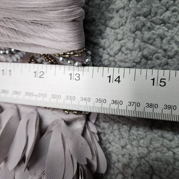 SUE WONG Women's 4 Gray Strapless NWOT Beaded Sequined Cocktail Formal Dress - Picture 11 of 14